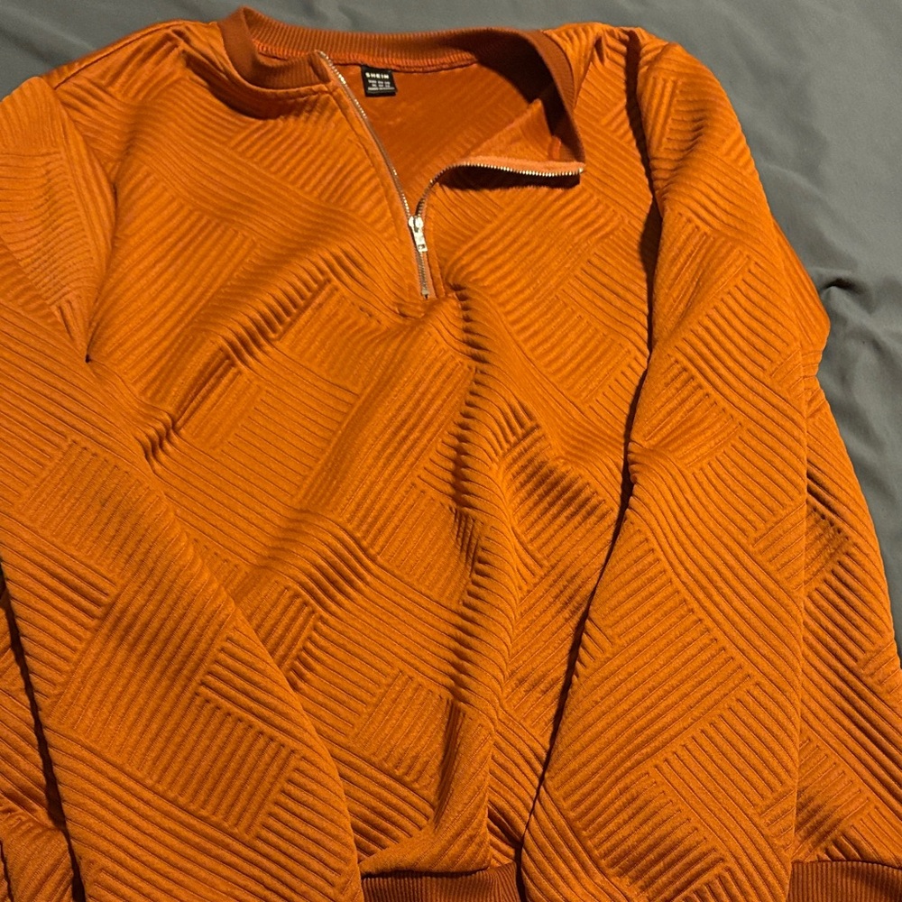 SHEIN Women’s Vibrant Orange Zip-Up Sweater